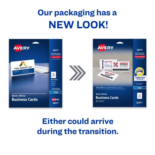 Avery® Printable Business Cards with Sure Feed™, 2